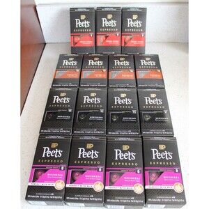 150 Pods Peet's Coffee ASSORTED Ricchezza Ristretto Nerissimo Espresso